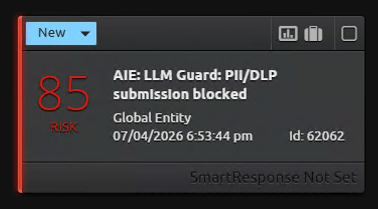 Figure 14: PII/DLP, LogRhythm alarm.