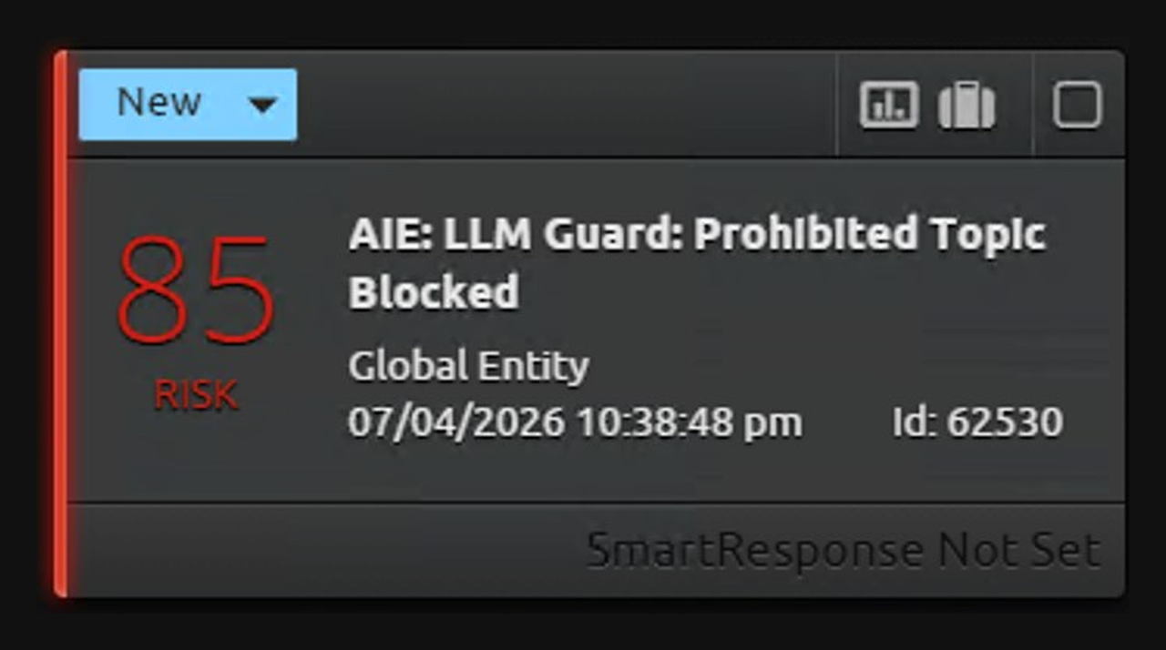 Figure 19: AI policy violation detection in LogRhythm.